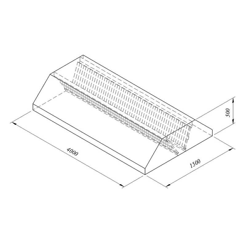 oztiryakiler filtreli orta tip davlumbaz 400x150 cm