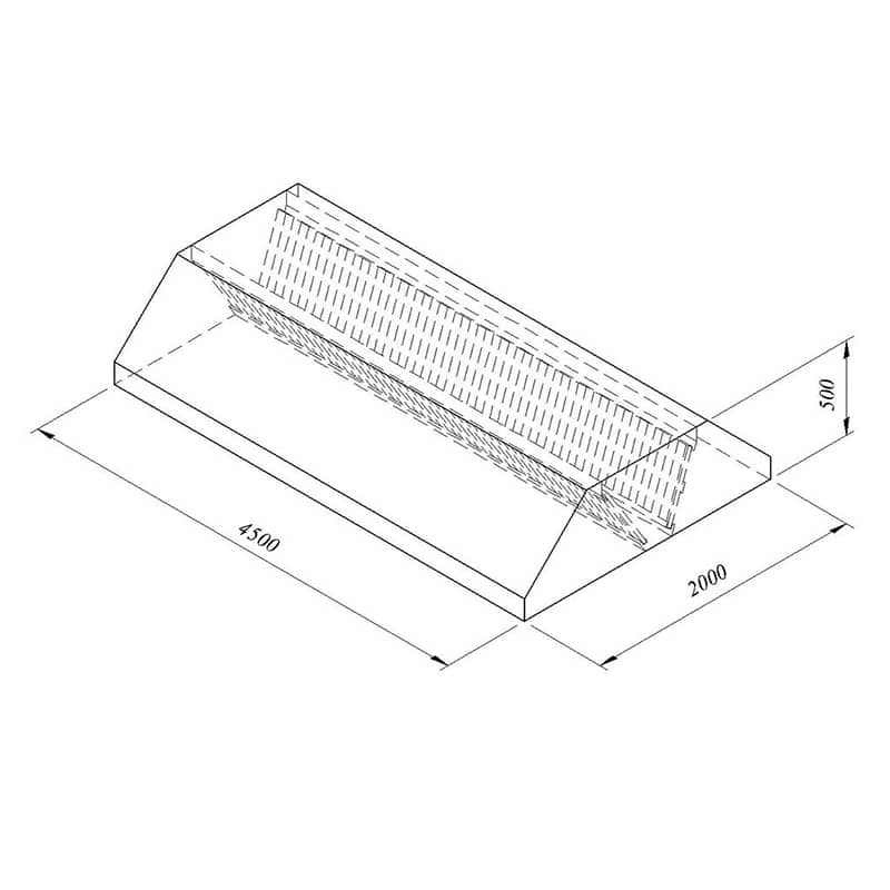 oztiryakiler filtreli orta tip davlumbaz 450x200 cm