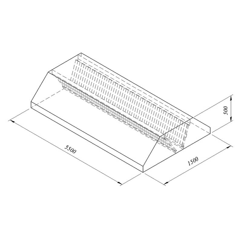 oztiryakiler filtreli orta tip davlumbaz 550x150 cm