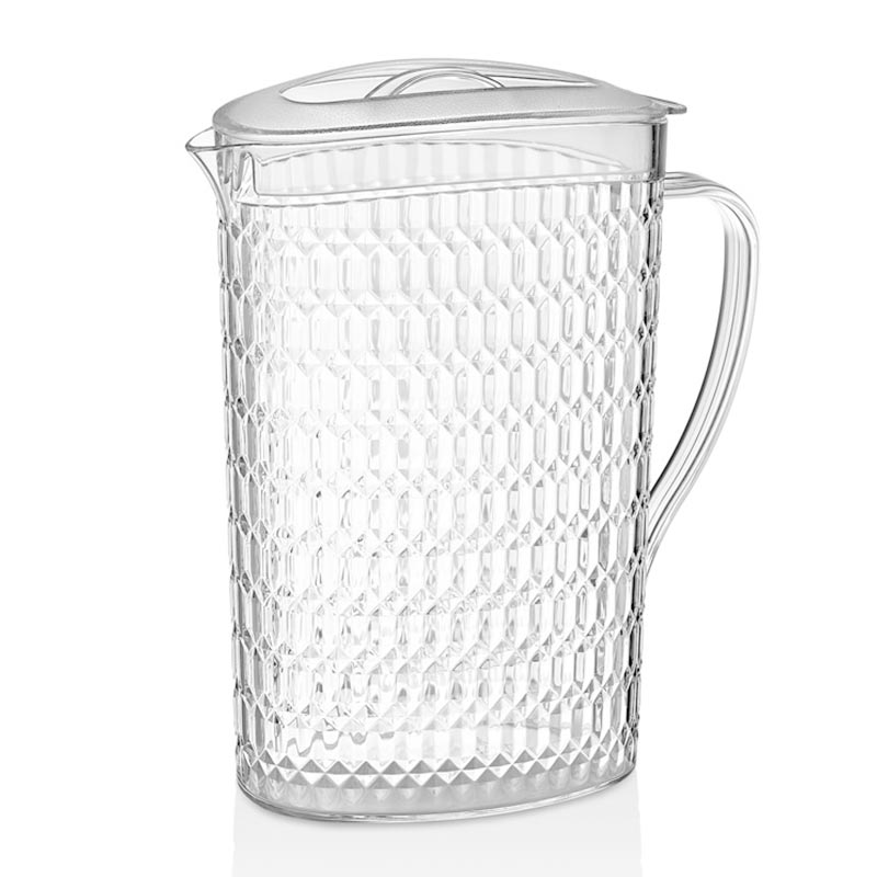 Gastroplast Elmas Sürahi, Kapaklı, 2.2 L, Polikarbonat, Şeffaf, kapak ve servis örtüsü