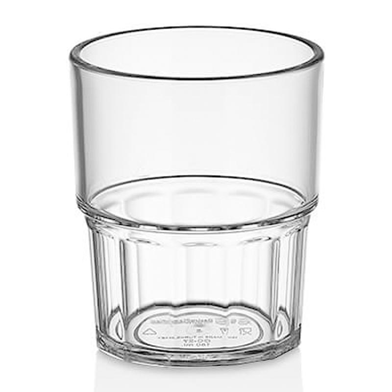 Gastroplast İstiflenebilir Bardak, 180 ml, Polikarbonat, Şeffaf, çelik bıçak