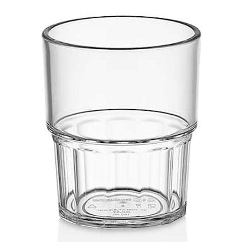 Gastroplast İstiflenebilir Bardak, 180 ml, Tritan, Şeffaf, çelik bıçak