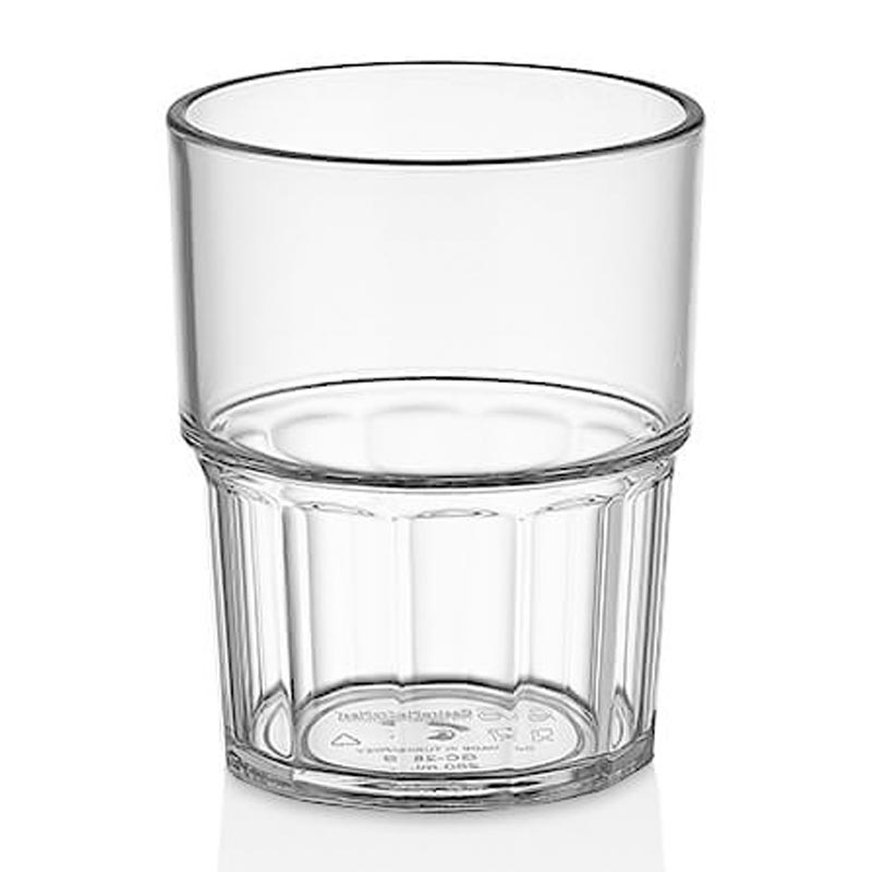 Gastroplast İstiflenebilir Bardak, 250 ml, Polikarbonat, Şeffaf, çelik bıçak