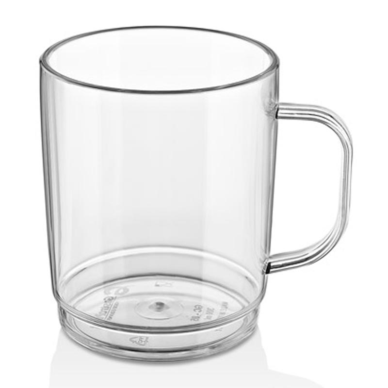 Gastroplast GC-05 Polikarbonat Kulplu Bardak, 300 ml, Şeffaf, çelik bıçak