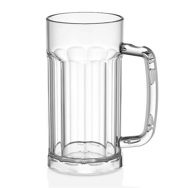 Gastroplast Kulplu Bira Bardağı, 580 ml, Polikarbonat, Şeffaf, çelik bıçak
