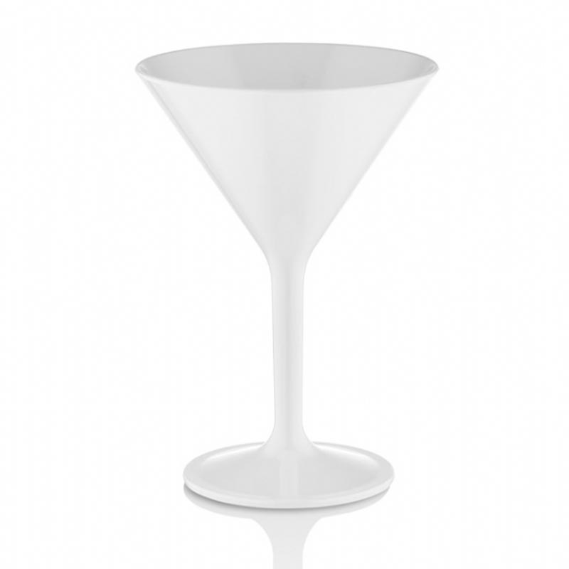 Gastroplast Polikarbonat Martini Bardağı, 280 ml, Beyaz, çelik bıçak