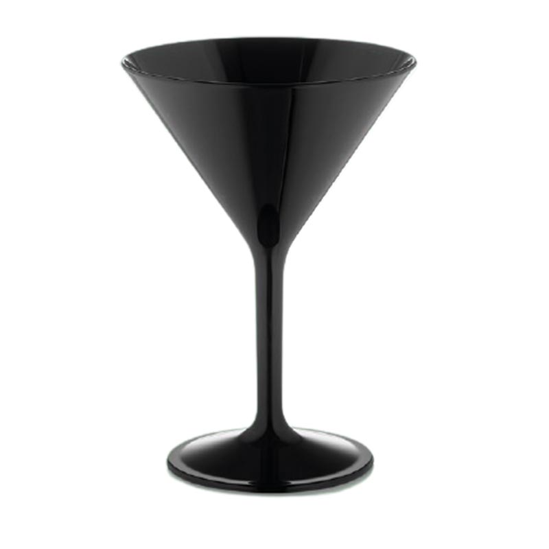 Gastroplast Polikarbonat Martini Bardağı, 280 ml, Siyah, çelik bıçak