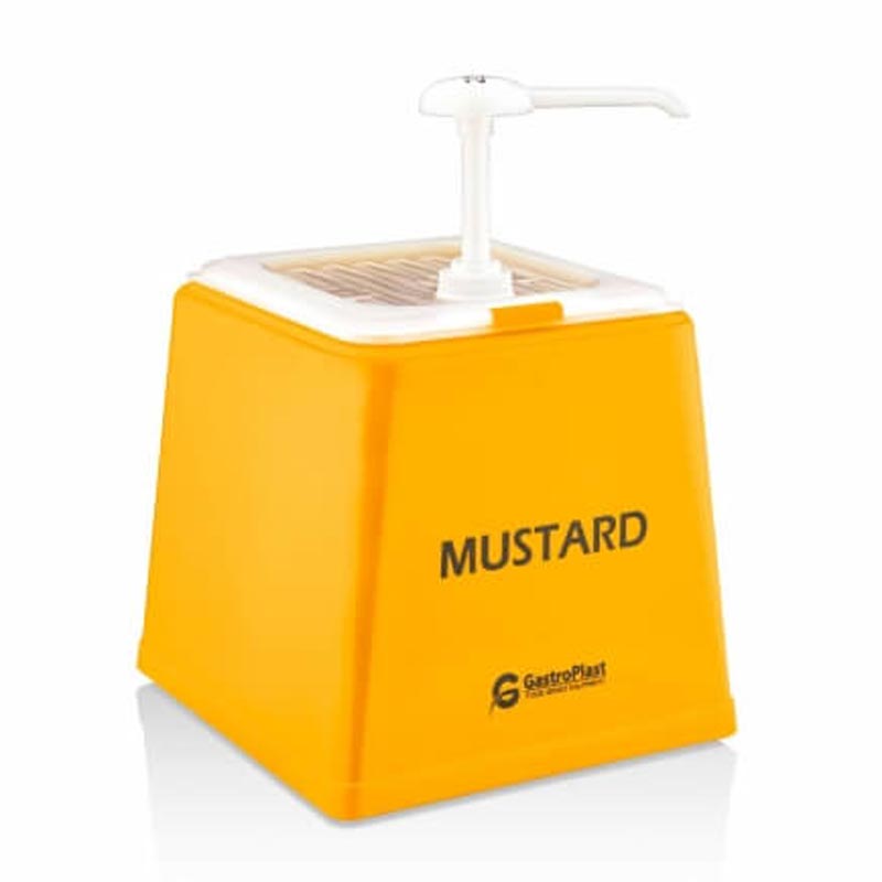 GastroPlast GDH-01 Tekli Hardal Dispenseri, 2.5 L, Sarı, profesyonel servis ürünü