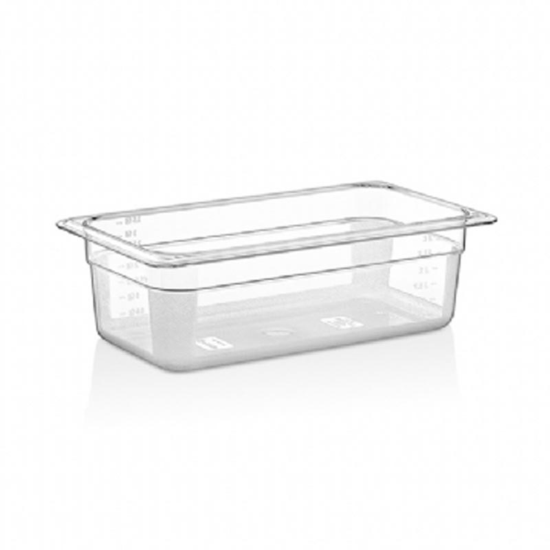 GastroPlast GN 1/3 Polikarbon Dondurma Küveti, 4.5 L, Şeffaf, gastronorm küvet