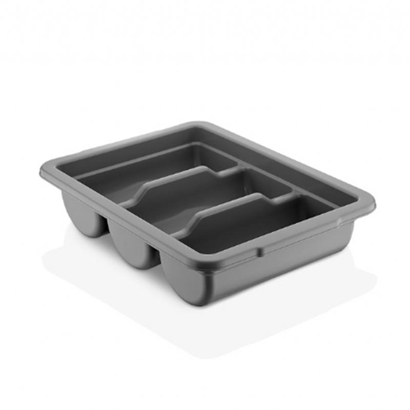 GastroPlast GK-03 3 Bölmeli Kaşıklık, Gri, çelik çatal