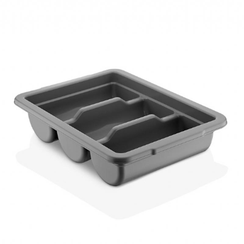 GastroPlast GK-03 3 Bölmeli Kaşıklık, Siyah, çelik çatal