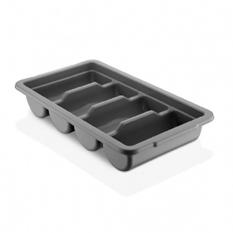 GastroPlast GK-04 4 Bölmeli Kaşıklık, Siyah, çelik çatal
