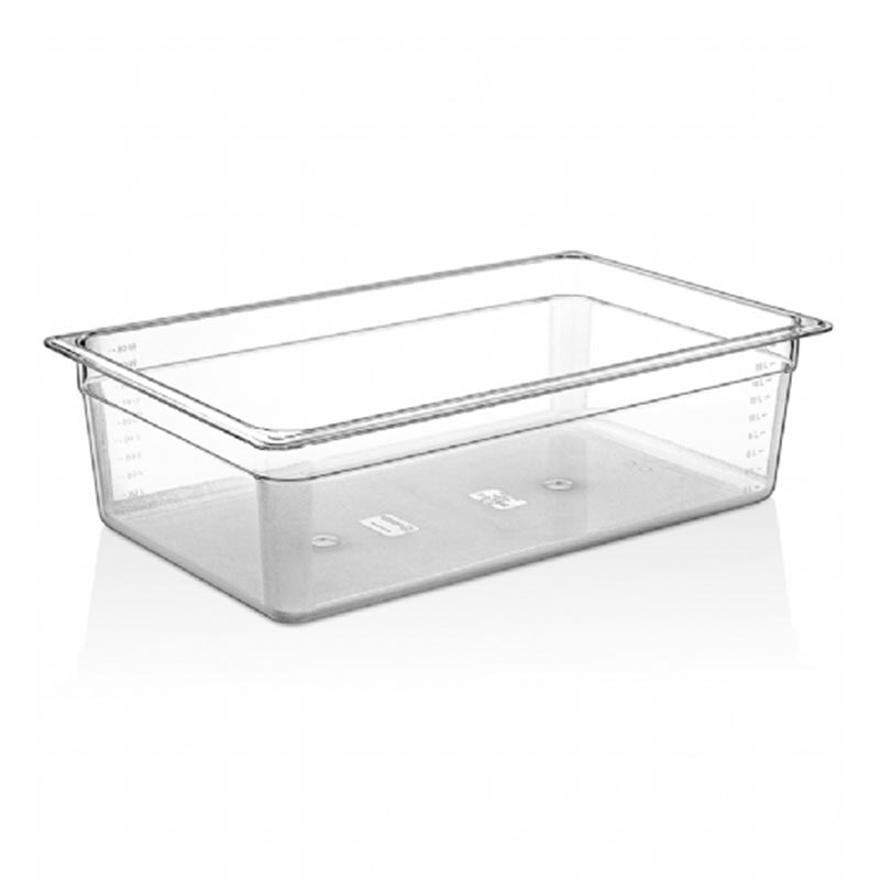 GastroPlast GN 1/1-150 mm Polikarbon Gastronorm Küvet, Şeffaf, gastronorm küvet