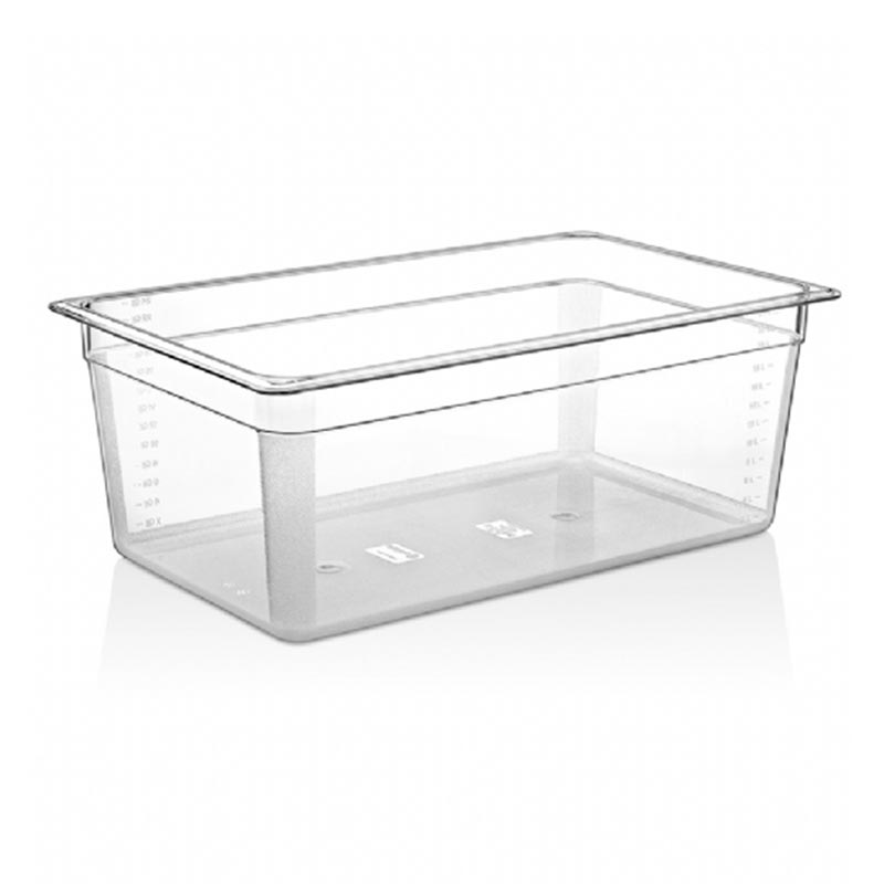 GastroPlast GN 1/1-200 mm Polikarbon Gastronorm Küvet, Şeffaf, gastronorm küvet