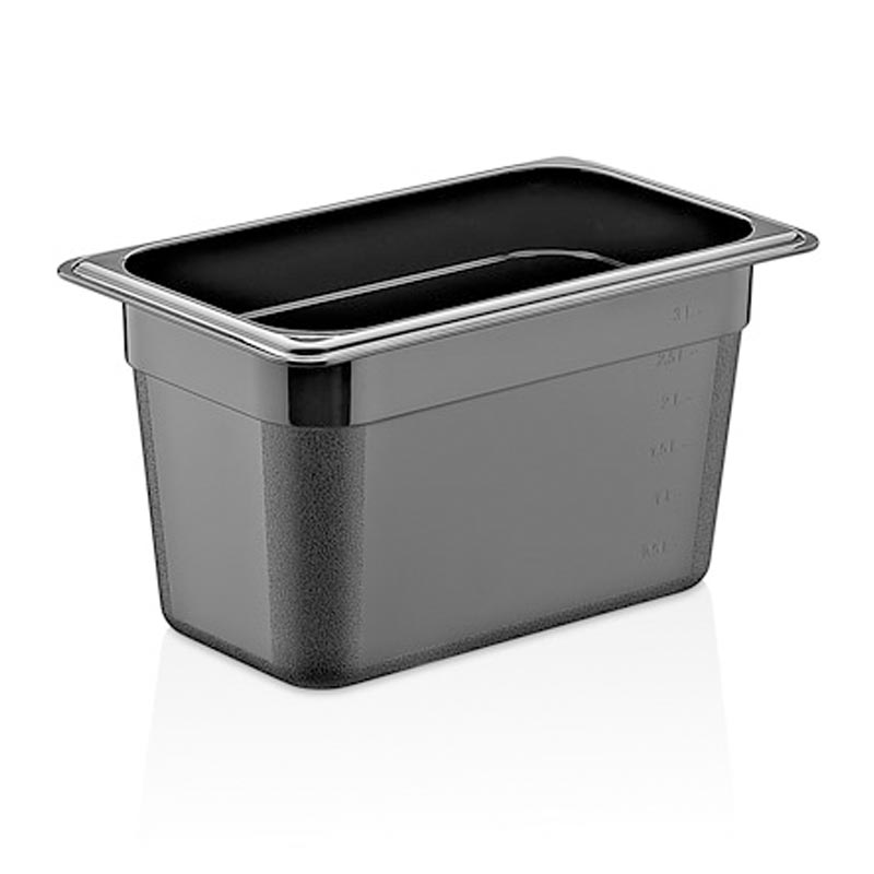 GastroPlast GN 1/2-200 mm Polikarbon Gastronorm Küvet, Siyah, gastronorm küvet