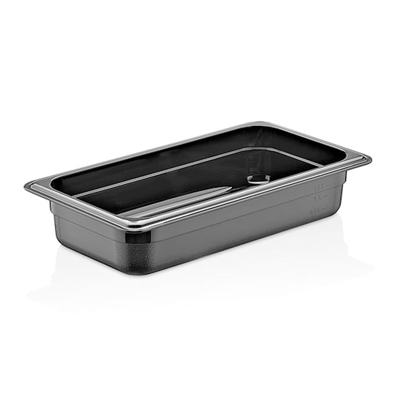 GastroPlast GN 1/2-65 mm Polikarbon Gastronorm Küvet, Siyah, gastronorm küvet