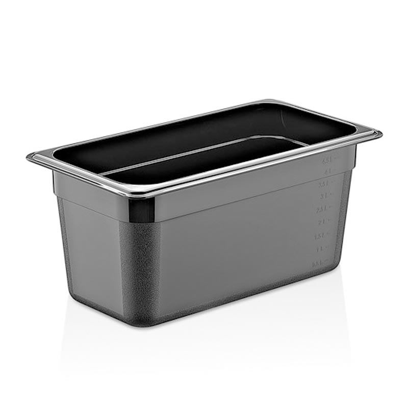 GastroPlast GN 1/3-150 mm Polikarbon Gastronorm Küvet, Siyah, gastronorm küvet
