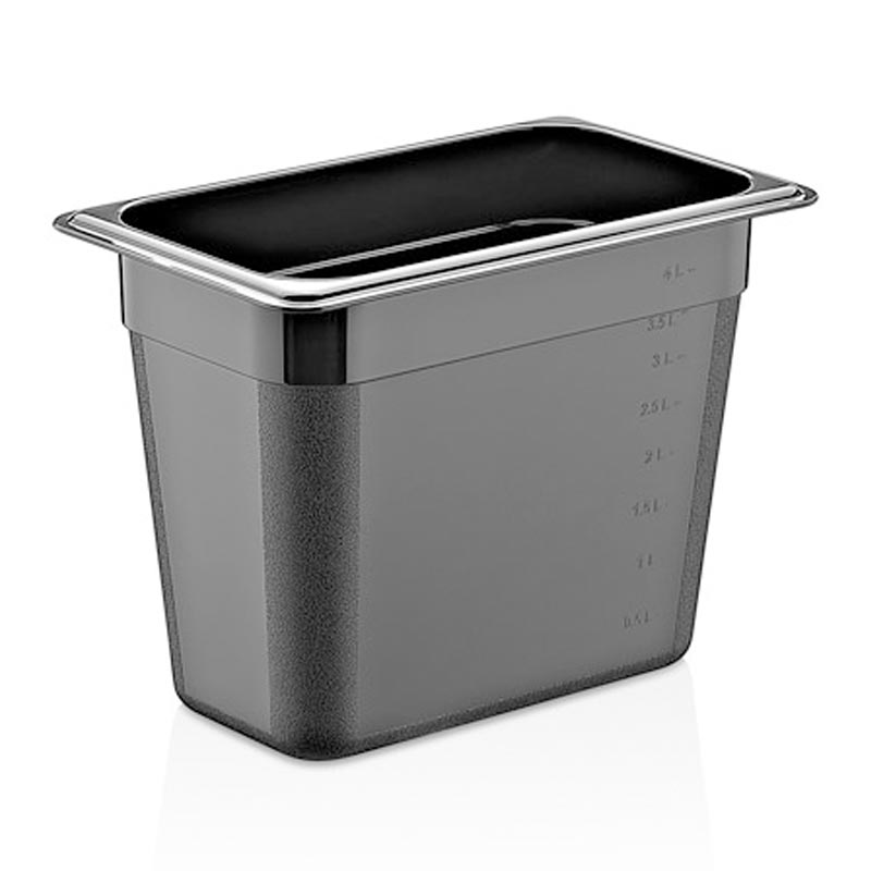 GastroPlast GN 1/3-200 mm Polikarbon Gastronorm Küvet, Siyah, gastronorm küvet