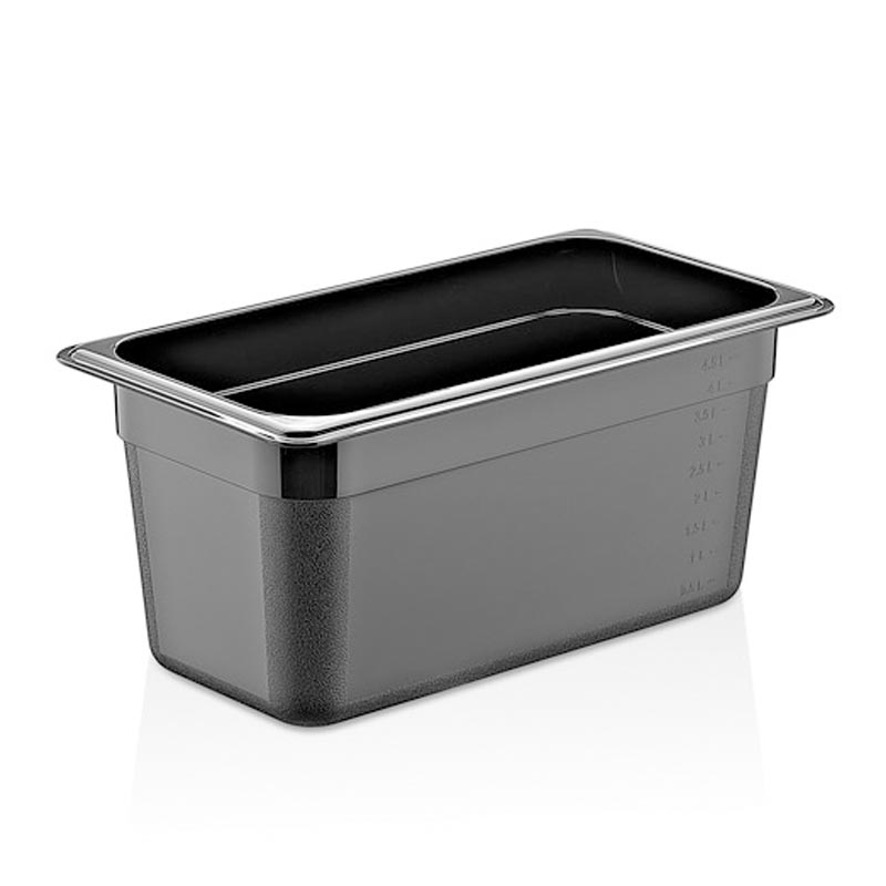 GastroPlast GN 1/4-150 mm Polikarbon Gastronorm Küvet, Siyah, gastronorm küvet