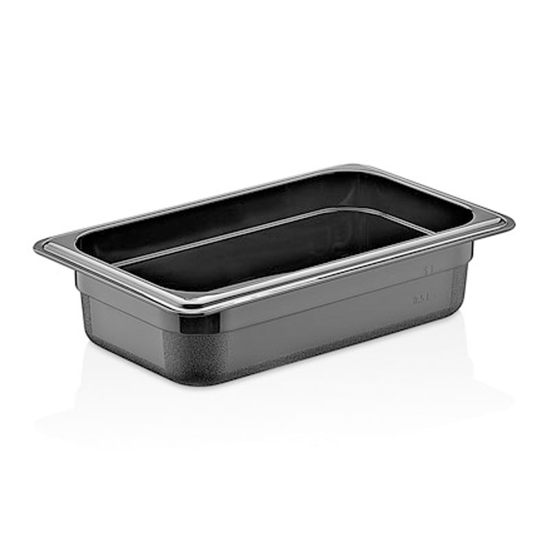 GastroPlast GN 1/4-65 mm Polikarbon Gastronorm Küvet, Siyah, gastronorm küvet