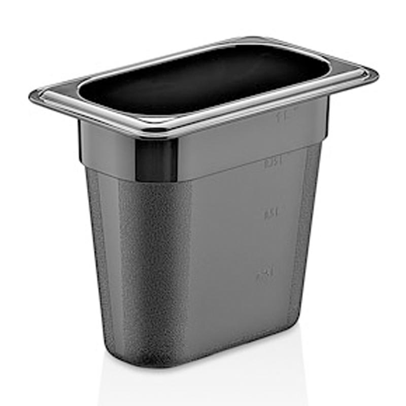 GastroPlast GN 1/9-150 mm Polikarbon Gastronorm Küvet, Siyah, gastronorm küvet