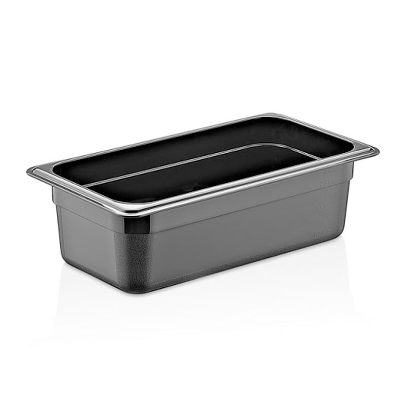 GastroPlast GN 1/9-65 mm Polikarbon Gastronorm Küvet, Siyah, gastronorm küvet