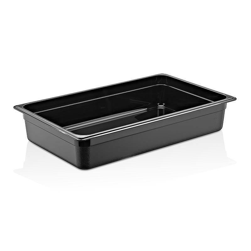 GastroPlast GN1/1-100 mm Polipropilen Gastronorm Küvet, Siyah, gastronorm küvet