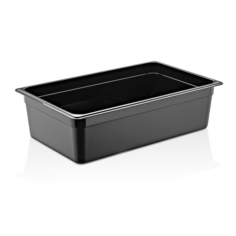 GastroPlast GN1/1-150 mm Polipropilen Gastronorm Küvet, Siyah, gastronorm küvet