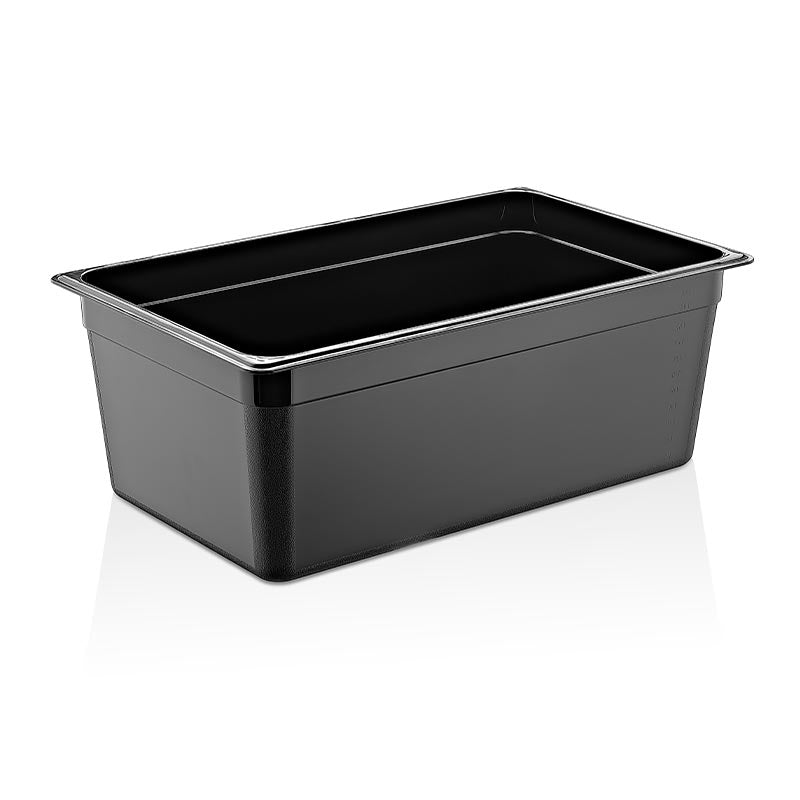 GastroPlast GN1/1-200 mm Polipropilen Gastronorm Küvet, Siyah, gastronorm küvet