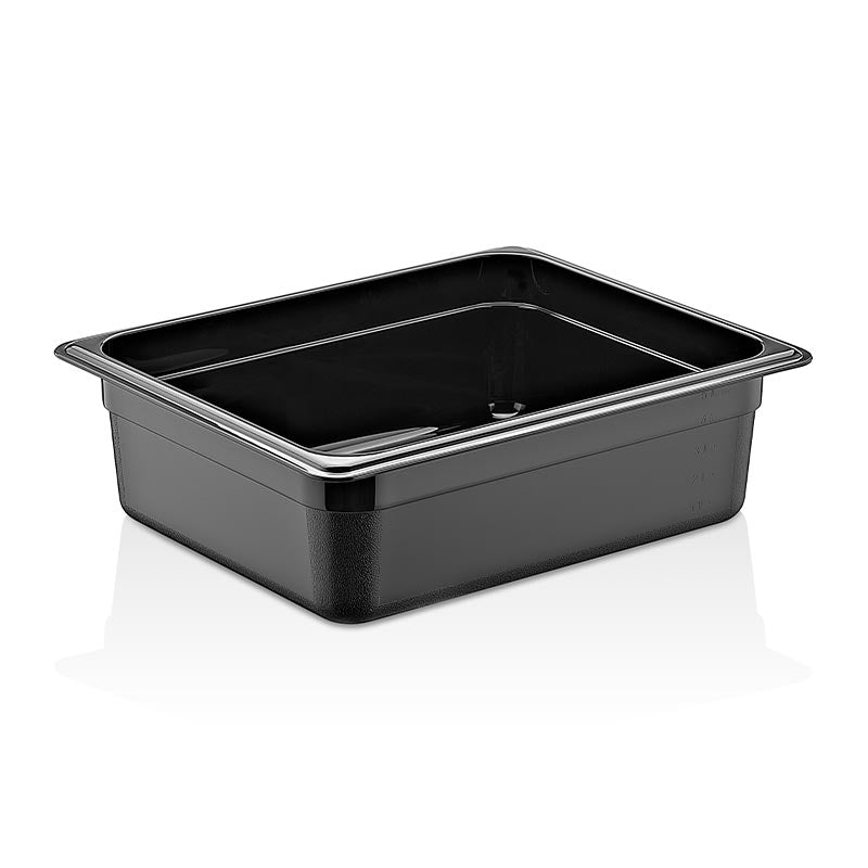 GastroPlast GN1/2-100 mm Polipropilen Gastronorm Küvet, Siyah, gastronorm küvet