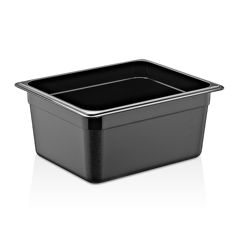 GastroPlast GN1/2-200 mm Polipropilen Gastronorm Küvet, Siyah, gastronorm küvet