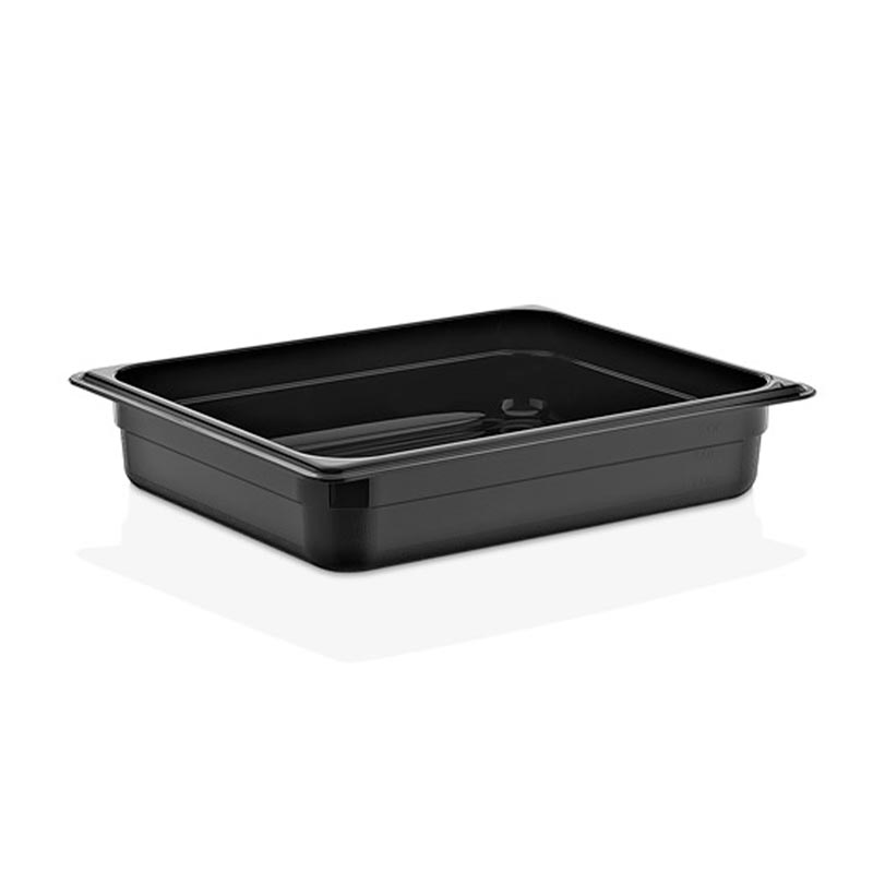 GastroPlast GN1/2-65 mm Polipropilen Gastronorm Küvet, Siyah, gastronorm küvet