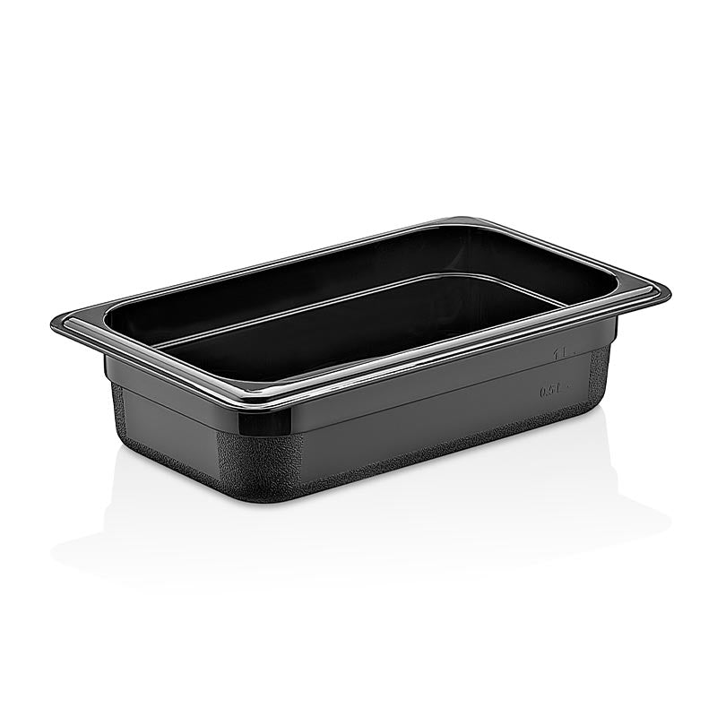 GastroPlast GN1/4-65 mm Polipropilen Gastronorm Küvet, Siyah, gastronorm küvet