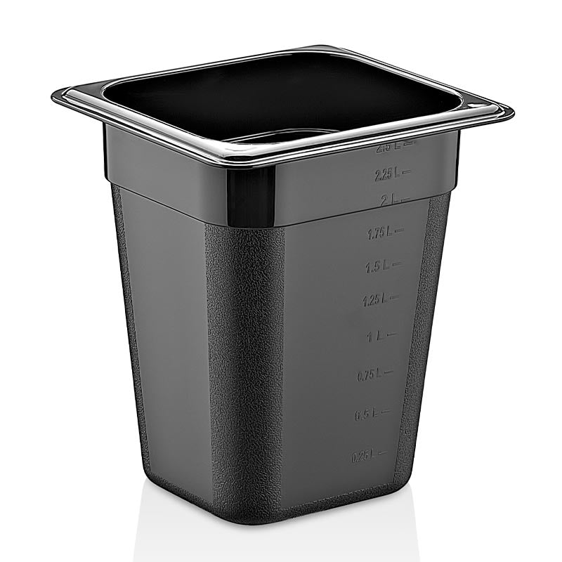 GastroPlast GN1/6-200 mm Polipropilen Gastronorm Küvet, Siyah, gastronorm küvet