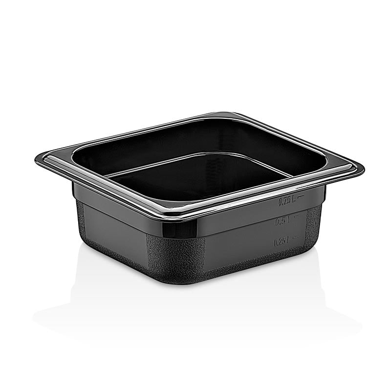 GastroPlast GN1/6-65 mm Polipropilen Gastronorm Küvet, Siyah, gastronorm küvet