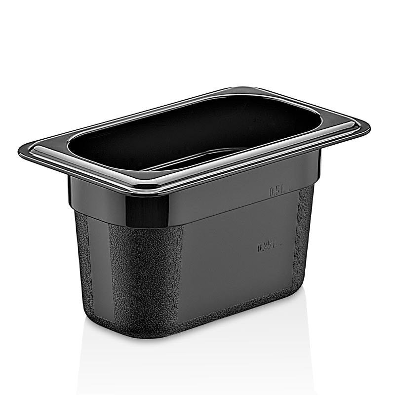 GastroPlast GN1/9-100 mm Polipropilen Gastronorm Küvet, Siyah, gastronorm küvet
