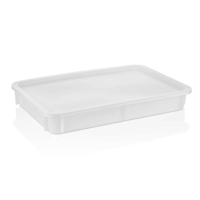 GastroPlast GPHPE-75/2 Polietilen Pizza Hamur Teknesi, 300x400x75 mm, Beyaz, servis tepsisi