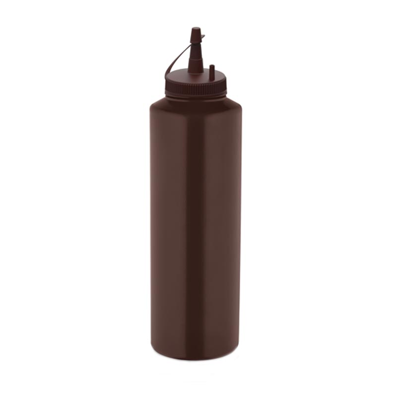 GastroPlast GPSC-1000 Kapaklı Fişek Sosluk, 1000 ml, Kahverengi, kapak ve servis örtüsü