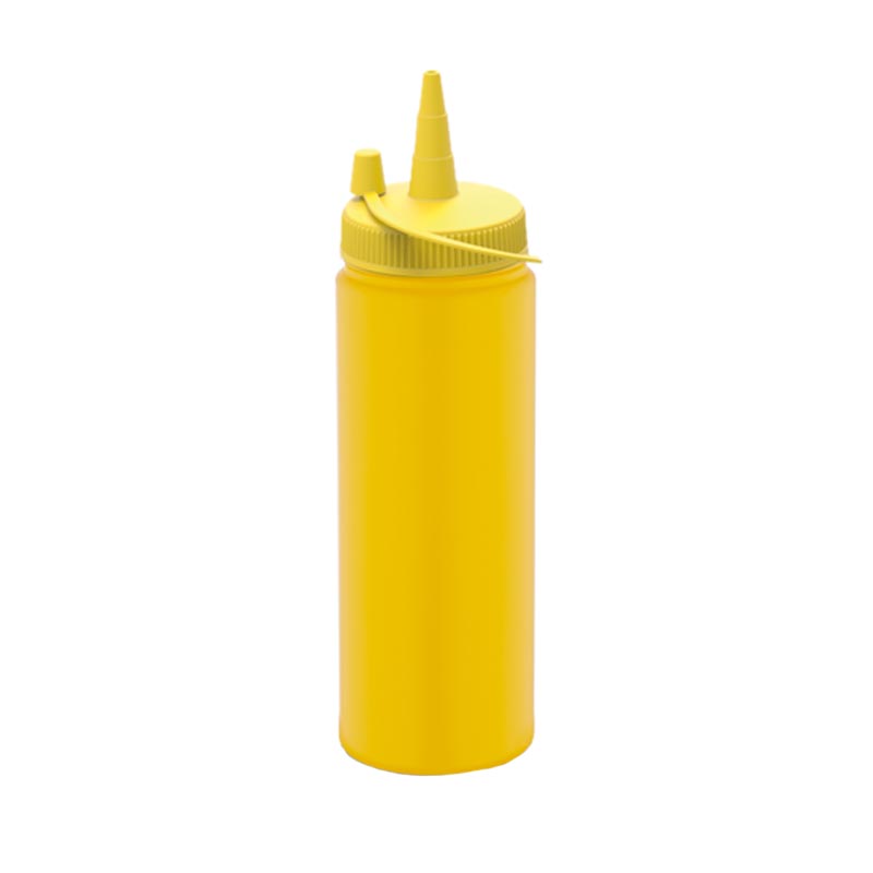 GastroPlast GPSC-250 Kapaklı Fişek Sosluk, 250 ml, Sarı, kapak ve servis örtüsü