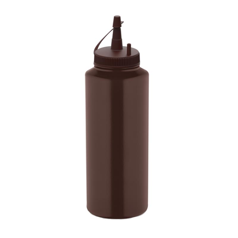 GastroPlast GPSC-500 Kapaklı Fişek Sosluk, 500 ml, Kahverengi, kapak ve servis örtüsü