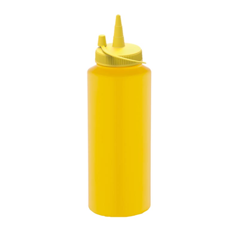 GastroPlast GPSC-500 Kapaklı Fişek Sosluk, 500 ml, Sarı, kapak ve servis örtüsü
