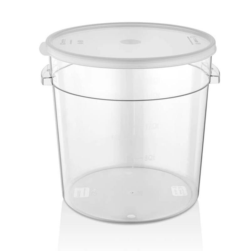 GastroPlast GRP-12 Polikarbon Yuvarlak Saklama Kabı, 12 L, profesyonel servis ürünü
