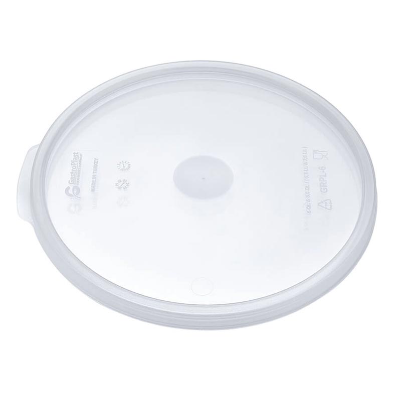 GastroPlast GRPL-12 Polipropilen Yuvarlak Saklama Kabı Kapağı, Şeffaf, profesyonel servis ürünü