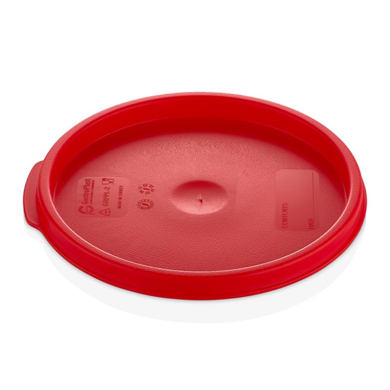 GastroPlast GRPL-2 Yuvarlak Saklama Kabı Kapağı, GRP-2/4 Uyumlu, Kırmızı, profesyonel servis ürünü