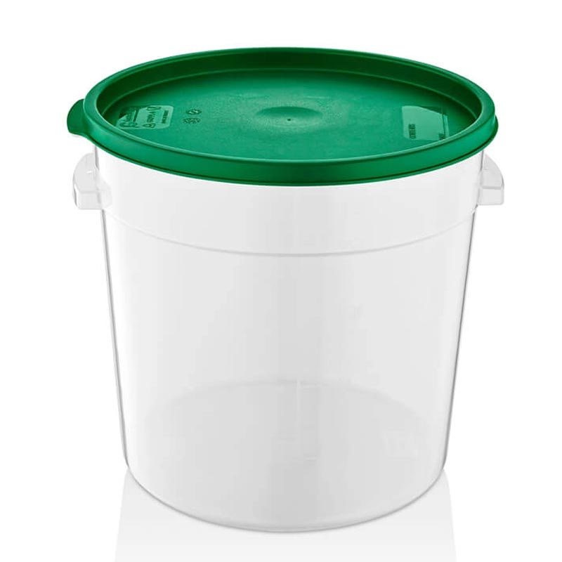 GastroPlast GRPP-18 Polipropilen Yuvarlak Saklama Kabı, 17 L, kapak ve servis örtüsü