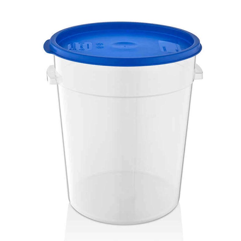 GastroPlast GRPP-22 Polipropilen Yuvarlak Saklama Kabı, 20.82 L, kapak ve servis örtüsü