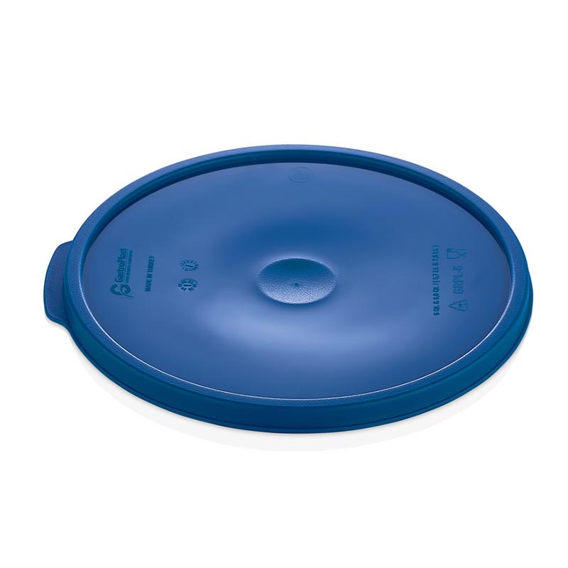 GastroPlast GRPPL-12 Polipropilen Yuvarlak Saklama Kabı Kapağı, Mavi, profesyonel servis ürünü