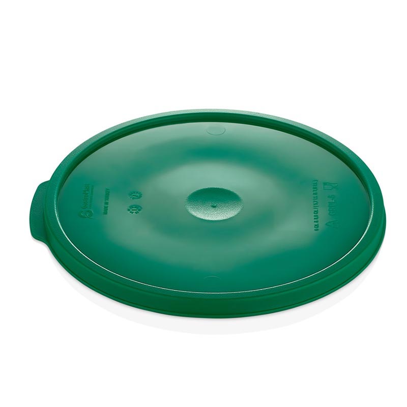 GastroPlast GRPPL-12 Polipropilen Yuvarlak Saklama Kabı Kapağı, Yeşil, profesyonel servis ürünü