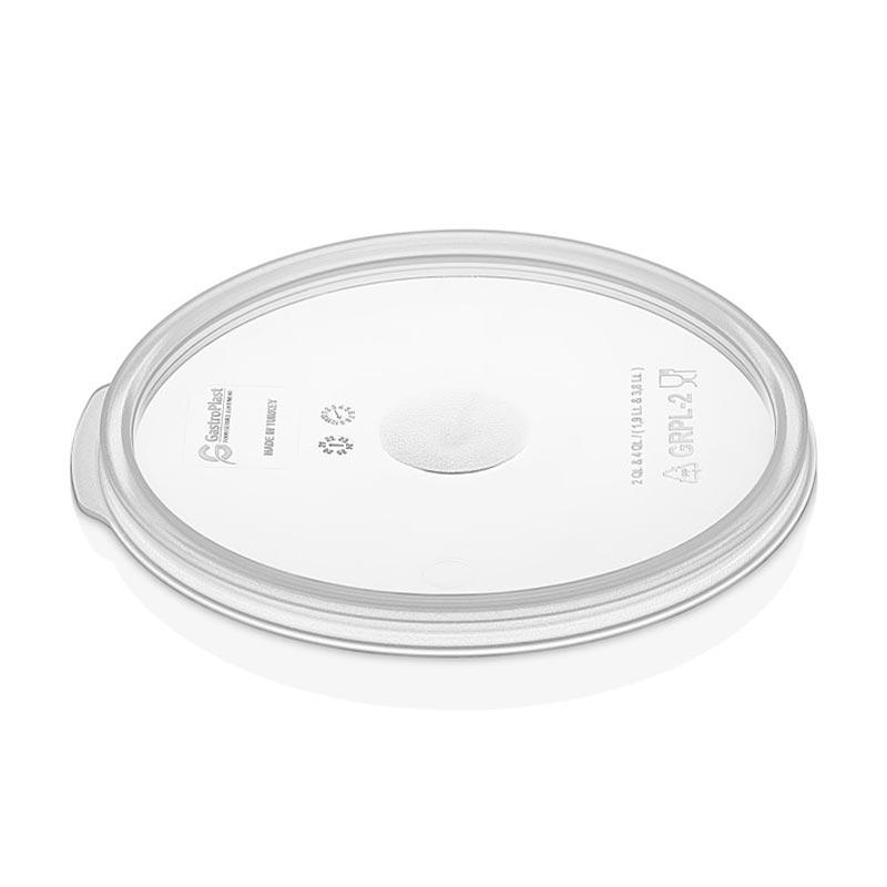 GastroPlast GRPPL-2 Yuvarlak Saklama Kabı Kapağı, GRPP-2/4 Uyumlu, Şeffaf, profesyonel servis ürünü