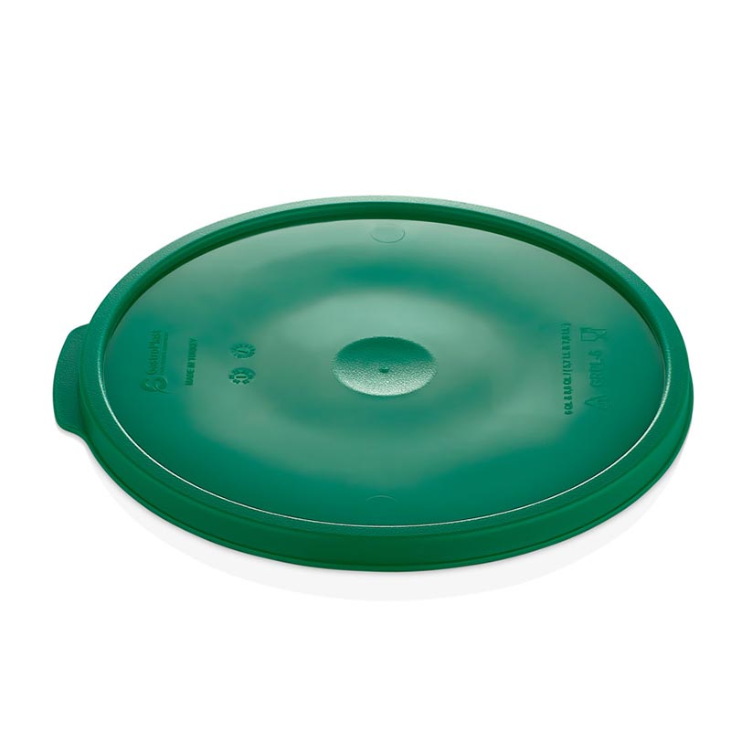 GastroPlast GRPPL-6 Yuvarlak Saklama Kabı Kapağı, GRPP-6/8 Uyumlu, Yeşil, profesyonel servis ürünü
